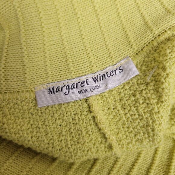 Cotton Cardigan Yellow Jacket Chartreuse Lime Green Sweater - Size L - NEW - Picture 6 of 16